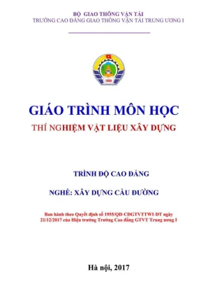 Giáo trình thí nghiệm vật liệu xây dựng ngành cầu đường