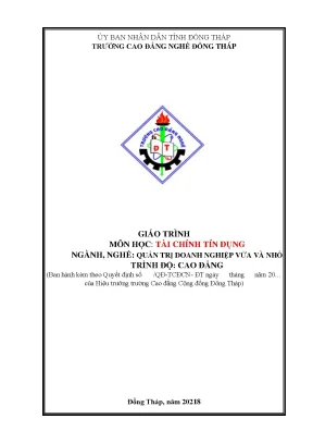 Giáo Trình Tài Chính Tín Dụng Cho Quản Trị Doanh Nghiệp 