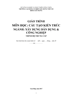 Giáo Trình Cấu Tạo Kiến Trúc Ngành Xây Dựng Dân Dụng và 