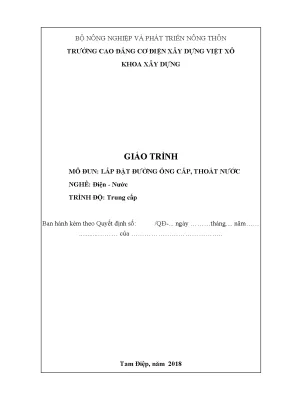Hướng Dẫn Lắp Đặt Đường Ống Cấp Thoát Nước Nghề Điện 