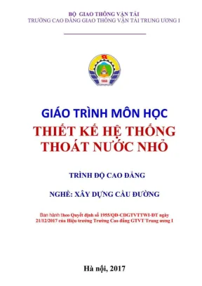 Giáo trình Thiết kế Hệ thống Thoát nước nhỏ Cầu đường