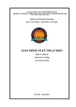 Giáo Trình Vẽ Kỹ Thuật Điện Cho Nghề Cơ Điện Tử
