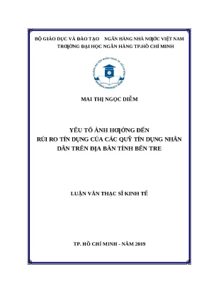 Yếu Tố Ảnh Hưởng Đến Rủi Ro Tín Dụng Của Quỹ Tín Dụng