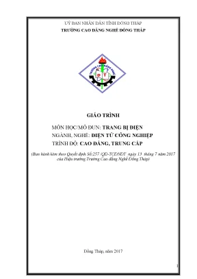 Giáo Trình Trang Bị Điện Ngành Điện Tử Công Nghiệp