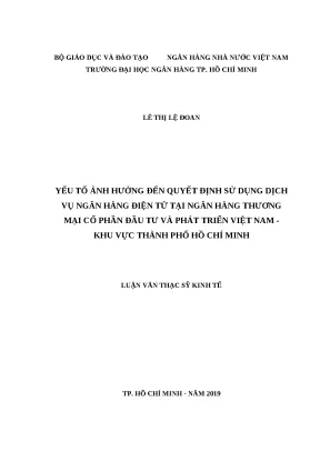 Yếu Tố Ảnh Hưởng Đến Quyết Định Sử Dụng Dịch Vụ Ngân