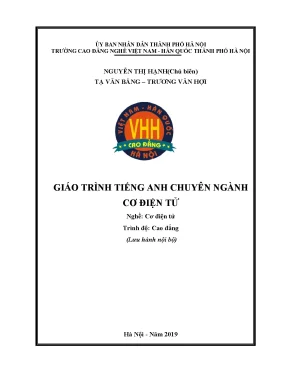 Giáo Trình Tiếng Anh Chuyên Ngành Cơ Điện Tử Cao Đẳng