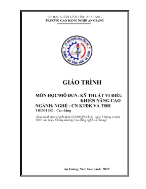 Giáo Trình Kỹ Thuật Vi Điều Khiển Nâng Cao Cho Ngành Tự 