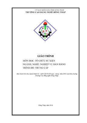 Giáo Trình Tổ Chức Sự Kiện Ngành Quản Trị Bán Hàng