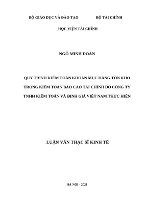 Quy trình kiểm toán hàng tồn kho trong báo cáo tài chính