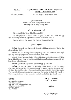 Hướng Dẫn Sử Dụng Kháng Sinh Tại Việt Nam