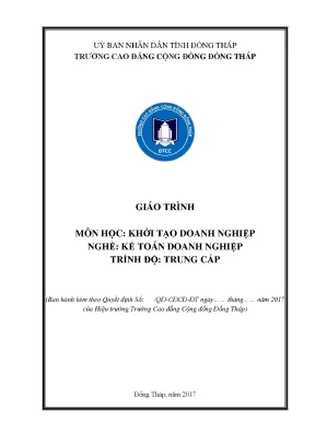 Hướng Dẫn Khởi Tạo Doanh Nghiệp Nghề Kế Toán Trung Cấp