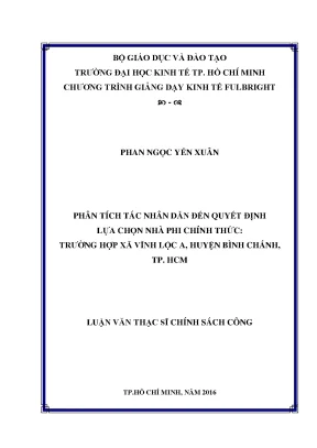Phân Tích Tác Nhân Quyết Định Lựa Chọn Nhà Phi Chính