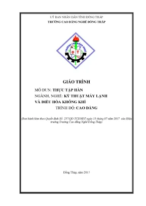 Giáo Trình Thực Tập Hàn Kỹ Thuật Máy Lạnh và Điều Hòa