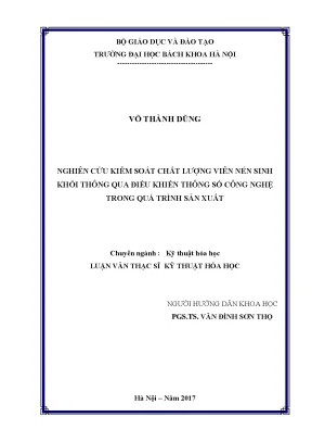 Nghiên cứu kiểm soát chất lượng viên nén sinh khối trong
