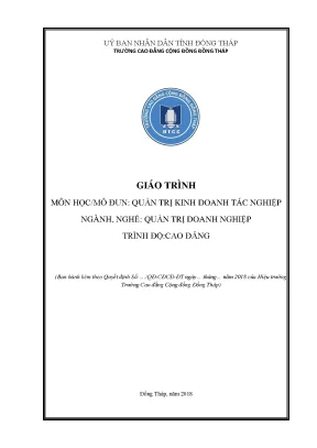 Giáo Trình Quản Trị Kinh Doanh Tác Nghiệp Cao Đẳng