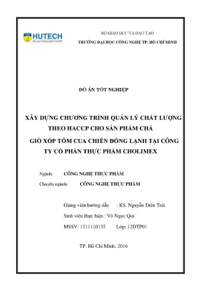 Chương trình quản lý chất lượng HACCP cho chả giò xốp