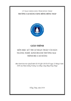 Giáo Trình Soạn Thảo Văn Bản Kinh Doanh Thương Mại Cao Đẳng
