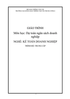 Giáo trình dự toán ngân sách doanh nghiệp cho kế toán