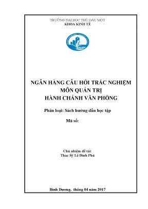 Ngân Hàng Câu Hỏi Trắc Nghiệm Môn Quản Trị Hành Chánh