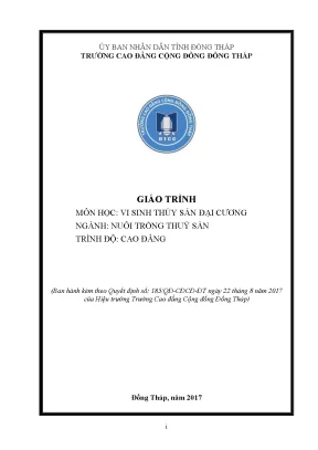 Giáo Trình Vi Sinh Thủy Sản Cơ Bản Cho Sinh Viên Cao Đẳng