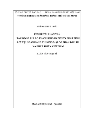 Tác động của rủi ro thanh khoản đến tỷ suất sinh lời tại