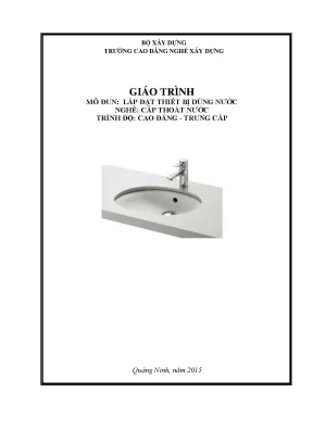 Giáo Trình Lắp Đặt Thiết Bị Nước Nghề Cấp Thoát Nước