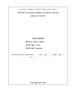 Giáo Trình Khí Cụ Điện Nghề Điện Nước Trung Cấp