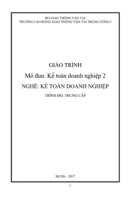 Tải Giáo trình Kế toán Doanh nghiệp 2 (Hệ Trung cấp) PDF