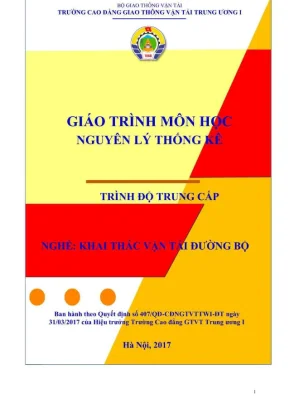 Giáo trình Nguyên lý Thống kê Vận tải đường bộ Trung cấp