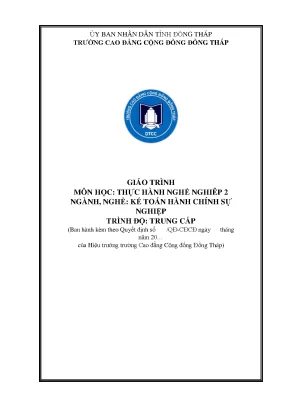 Giáo Trình Thực Hành Kế Toán Hành Chính Sự Nghiệp Cao Đẳng