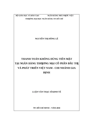 Thanh Toán Không Dùng Tiền Mặt Tại BIDV Chi Nhánh Gia Định