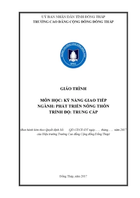 Kỹ Năng Giao Tiếp Trong Phát Triển Nông Thôn Trung Cấp