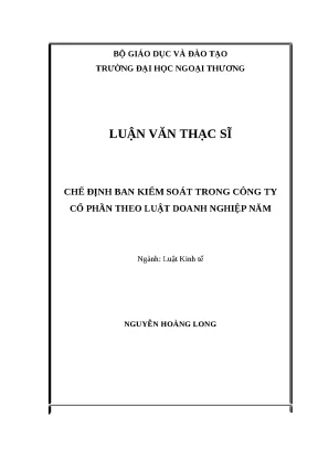 Chế định Ban Kiểm Soát trong Công Ty Cổ Phần theo Luật