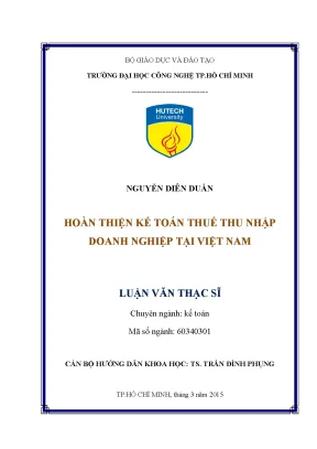 Hoàn thiện kế toán thuế thu nhập doanh nghiệp tại Việt