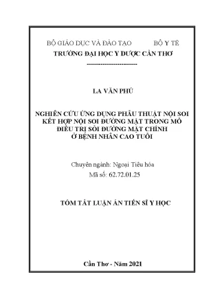 Ứng dụng phẫu thuật nội soi kết hợp nội soi đường mật 