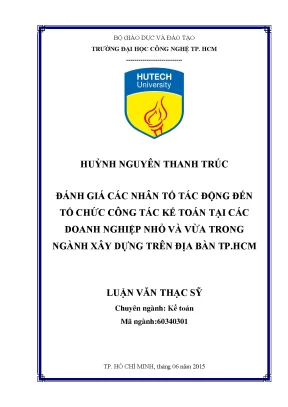 Đánh giá nhân tố ảnh hưởng đến công tác kế toán tại