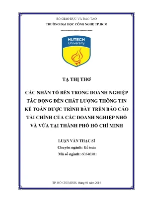 Tác động của các nhân tố nội bộ đến chất lượng thông tin
