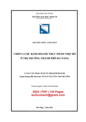 Luận văn: Chiến lược kinh doanh thịt bò tươi tại Đà Nẵng