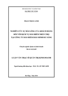 Luận văn: Sự hài lòng KH về bảo hiểm nhân thọ Bảo Minh