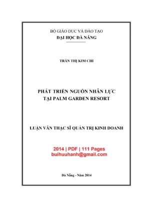 Luận văn thạc sĩ quản trị kinh doanh phát triển nguồn nhân lực tại palm garden resort