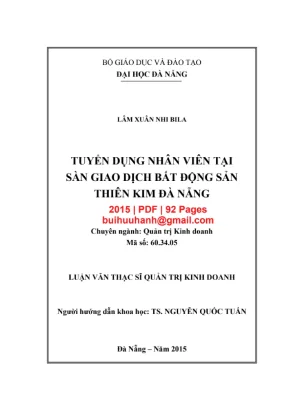 Luận văn ThS: Tuyển dụng nhân viên ngành Bất động sản