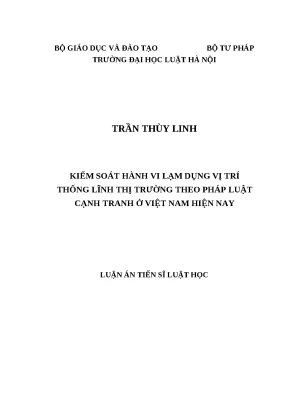 Kiểm Soát Hành Vi Lạm Dụng Vị Trí Thống Lĩnh Thị Trường