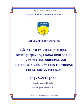 Các yếu tố tài chính ảnh hưởng đến hiệu quả kinh doanh
