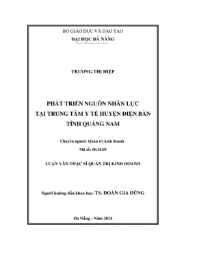 Luận văn phát triển nguồn nhân lực tại trung tâm y tế