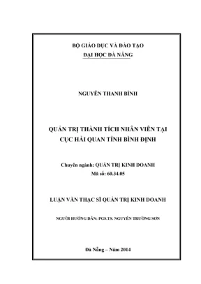 Luận văn: Quản trị thành tích nhân viên Hải quan Bình Định