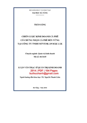 Luận văn: Chiến lược kinh doanh cà phê bền vững (PDF)
