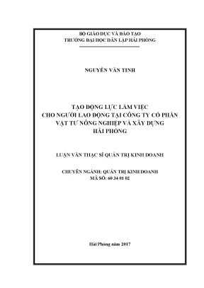 Tạo Động Lực Làm Việc Hiệu Quả Tại Công Ty Vật Tư Nông