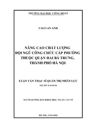 Nâng cao chất lượng công chức cấp phường tại quận Hai Bà