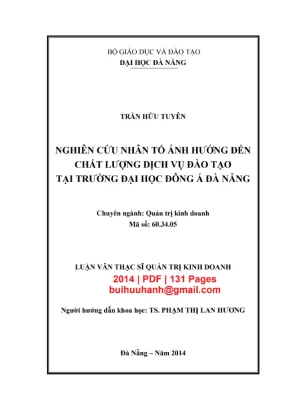 Luận văn: Chất lượng dịch vụ đào tạo tại ĐH Đông Á