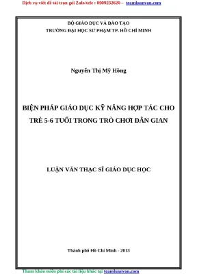 Giáo Dục Kỹ Năng Hợp Tác Cho Trẻ 5-6 Tuổi Qua Trò Chơi 